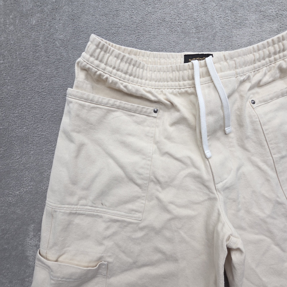Nike Life Men's Utility Pants L Measured 34x26 Beige White Cargo Cotton - Picture 4 of 14